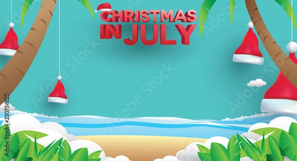 Obraz christmas in july design with 3d concept