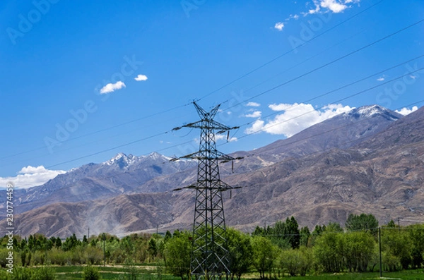 Obraz High voltage post or High voltage tower