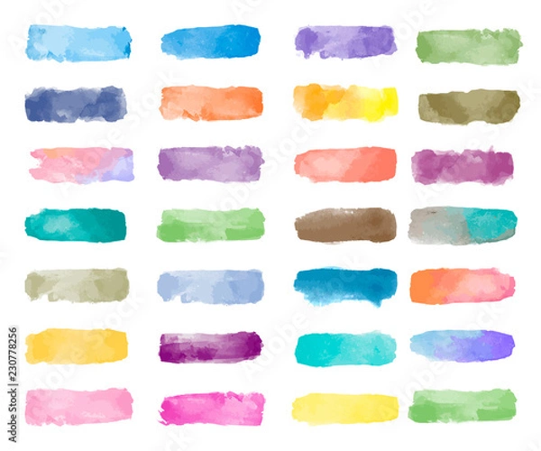 Obraz Colorful watercolor patch background vector