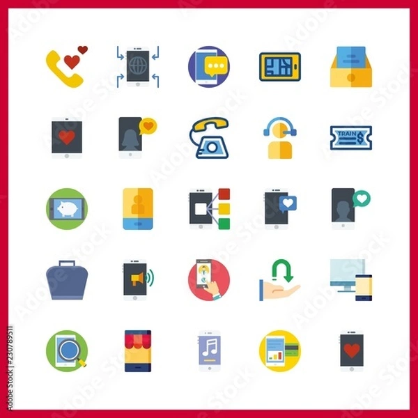 Fototapeta telephone icon. telemarketer and receive vector icons in telephone set. Use this illustration for telephone works.