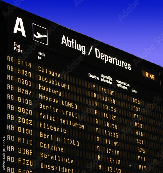 Obraz flughafentafel