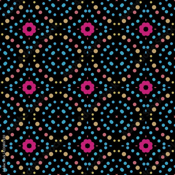 Fototapeta Seamless abstract pattern background with a variety of colored circles.