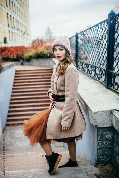 Fototapeta walk on the autumn park