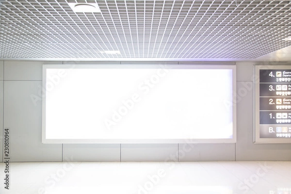 Obraz  advertising attach on wall at platform subway