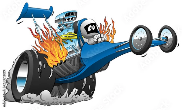 Fototapeta Top paliwa Dragster kreskówka wektor ilustracja