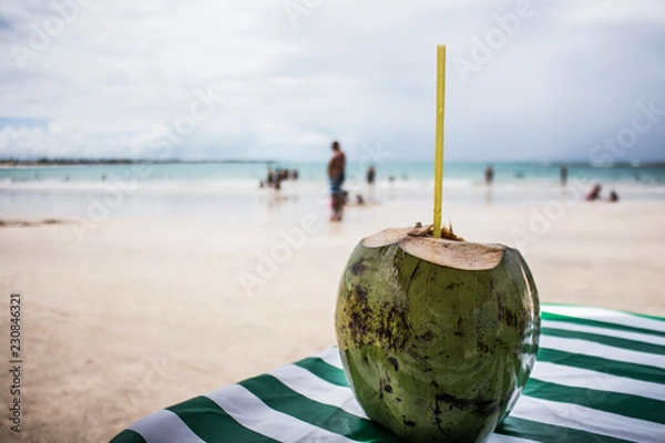 Fototapeta Coco refrescante, playa, bebida, verano