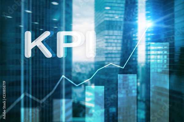 Fototapeta KPI - Key performance indicator graph on blurred background.