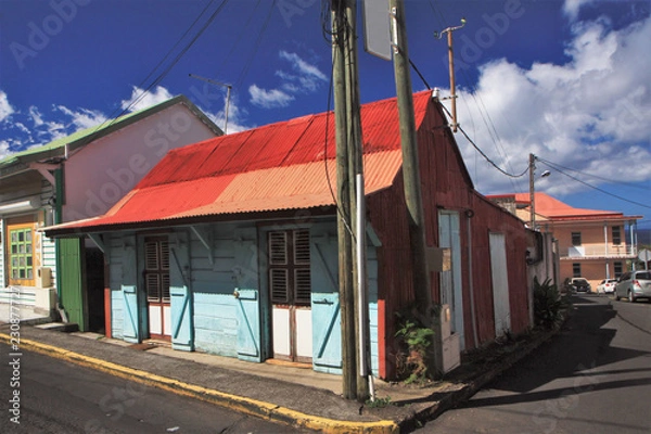 Obraz Guadeloupe, maison bigarrée à Pointe Noire