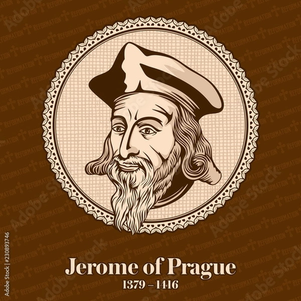 Fototapeta Jerome of Prague (1379 – 1416) was a Czech scholastic philosopher, theologian, reformer, and professor. Jerome was one of the chief followers of Jan Hus. Christian figure.