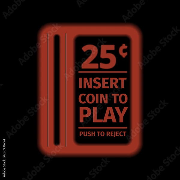 Fototapeta Arcade Machine Insert Coin Slot. Vector illustration.