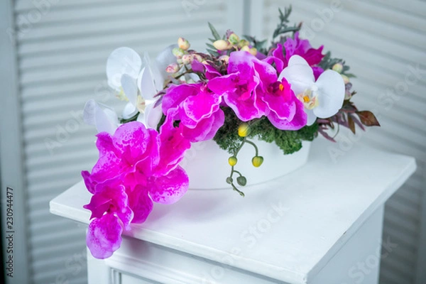 Obraz Still life with Bouquet of summer flowers in basket