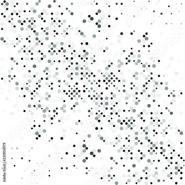 Fototapeta Grey White Background. Circles background. Random Dots. Grey and White shades. Grey background for your design. Digital. Mosaic effect. Halftone vector.