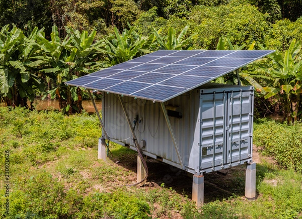 Fototapeta Solar cell is suitable for use on the jungle