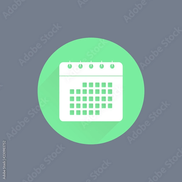Fototapeta Calendar Icon. Flat design. Vector illustration