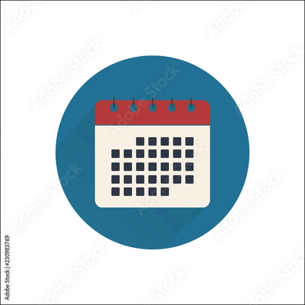 Obraz Flat calendar icon. Vector illustration