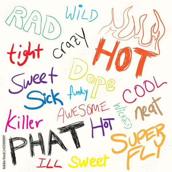 Fototapeta Slang Words Doodles