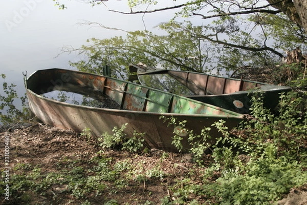 Obraz vecchie bagnarole sulla riva