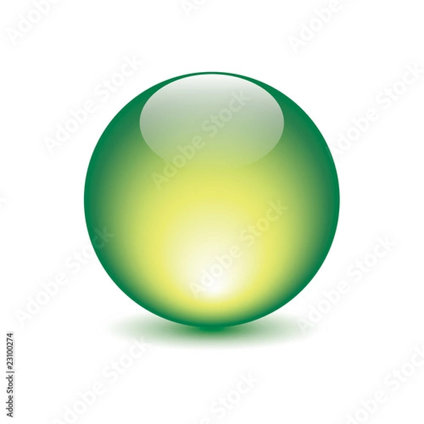 Obraz icona sfera luce verde