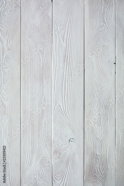 Fototapeta Textured pine boards covered with gray paint are arranged vertically. background concept