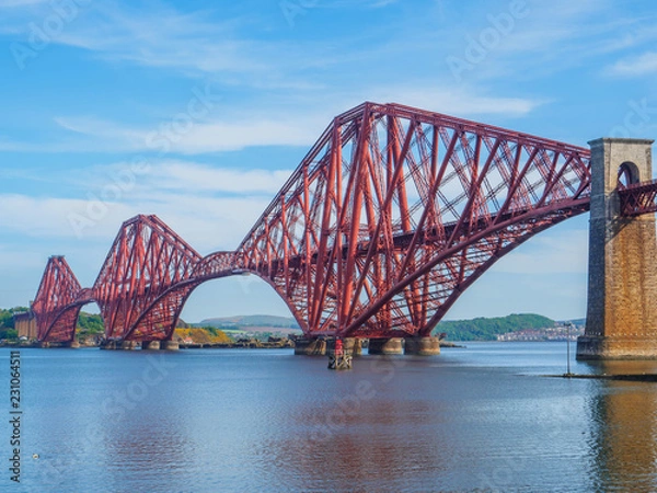 Obraz View of the Forth Bridge, a railway bridge across the Firth of Forth near Edinburgh, Scotland, UK.