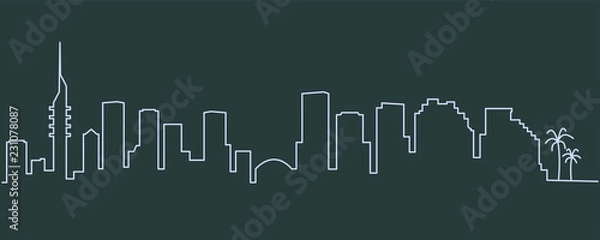 Fototapeta Tel Aviv Single Line Skyline