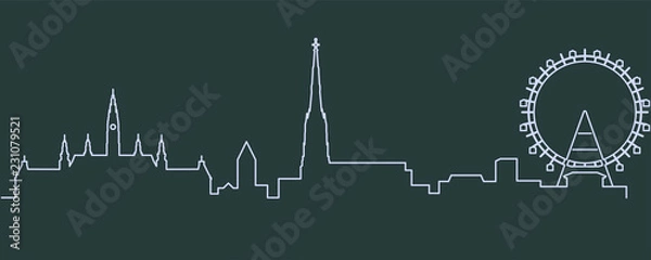 Obraz Vienna Single Line Skyline