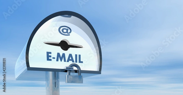 Fototapeta 3d mail box with lock