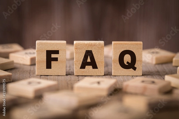 Obraz FAQ Znak Z Drewnianym Tle