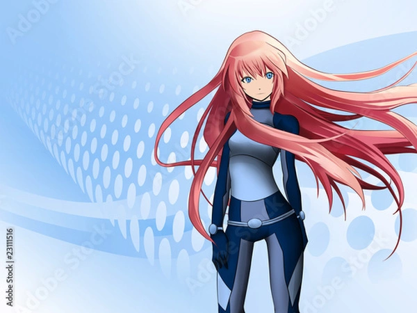 Fototapeta Futurystyczna dziewczyna anime