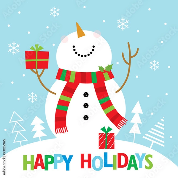 Obraz snowman christmas greeting card