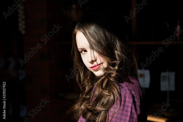 Obraz portrait of a beautiful brunette girl