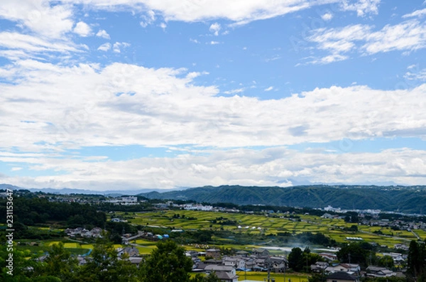 Obraz 東御市から御牧ヶ原千曲川方面の田園風景