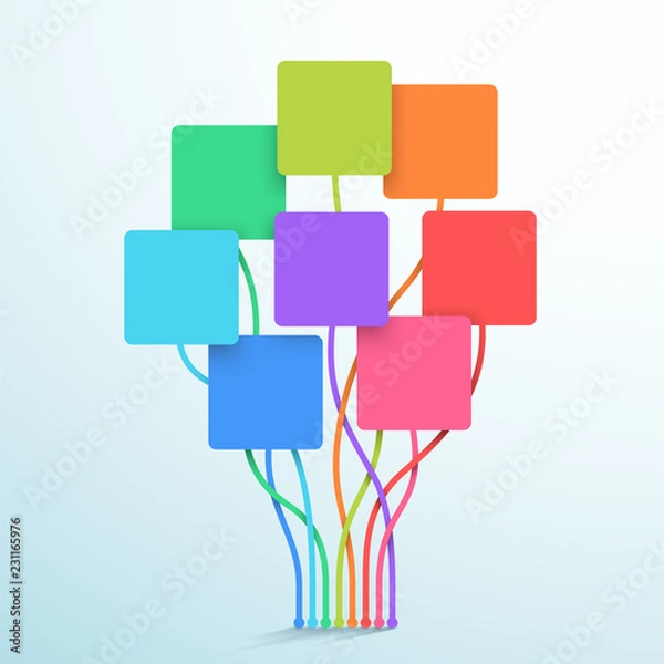 Fototapeta 8 Point Vector Text Box Diagram 3d Infographic Template