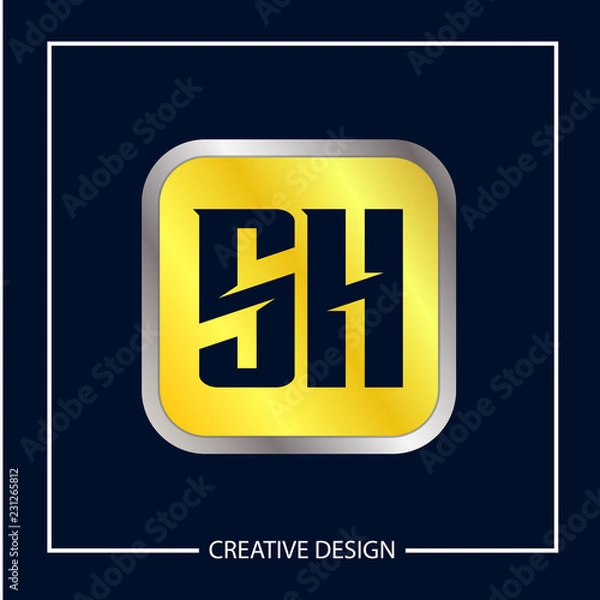 Fototapeta Initial Letter SH Logo Template Design Vector Illustration