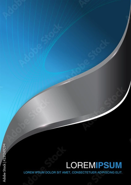 Fototapeta Vector background of modern brochure with stripe and lines