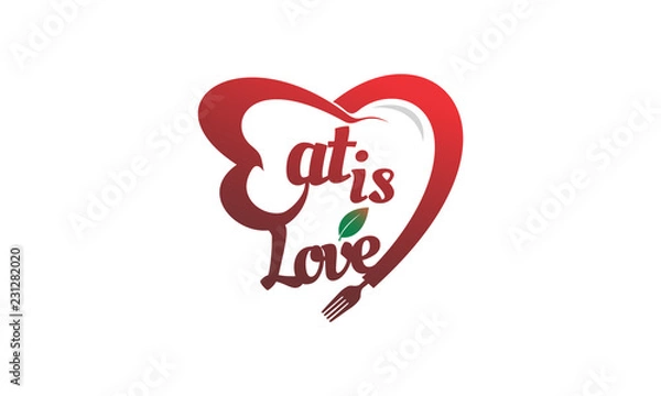 Obraz Logo Love Eat