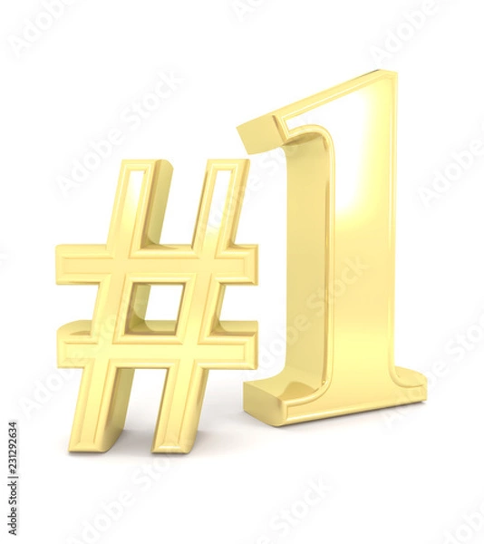 Fototapeta Number 1 with a sign