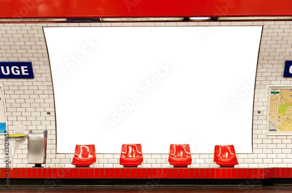 Obraz billboard w metrze