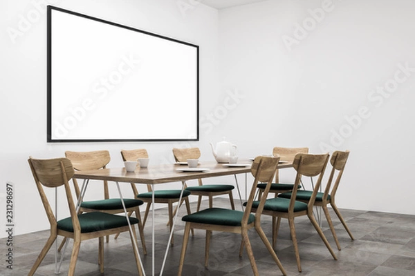 Fototapeta White dining room corner, poster