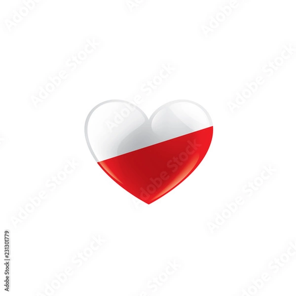 Fototapeta Poland flag, vector illustration on a white background