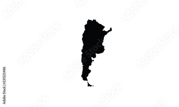 Fototapeta Argentina outline map national borders country shape state