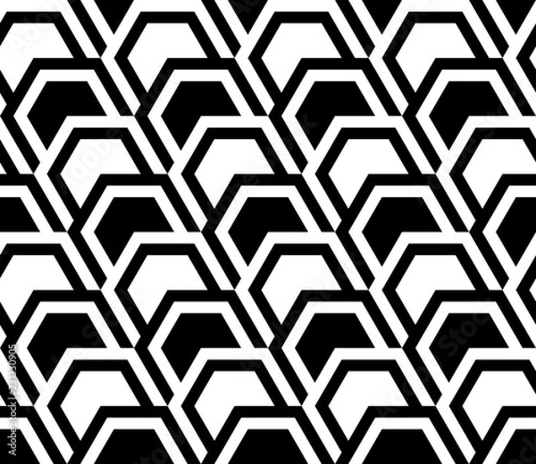 Fototapeta Vector seamless texture. Modern geometric background with hexagonal tiles.