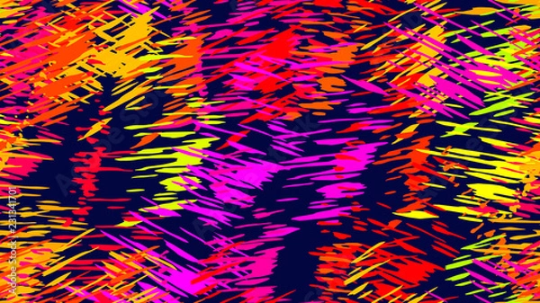 Obraz Abstract pattern of chaotic color strokes, dots, scratches The element of effective packaging design, tiles, textiles, backgrounds, wallpapers, covers Brush strokes, strokes, streaks of paint