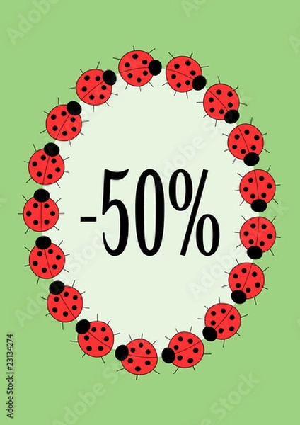 Obraz vector ladybirds frame