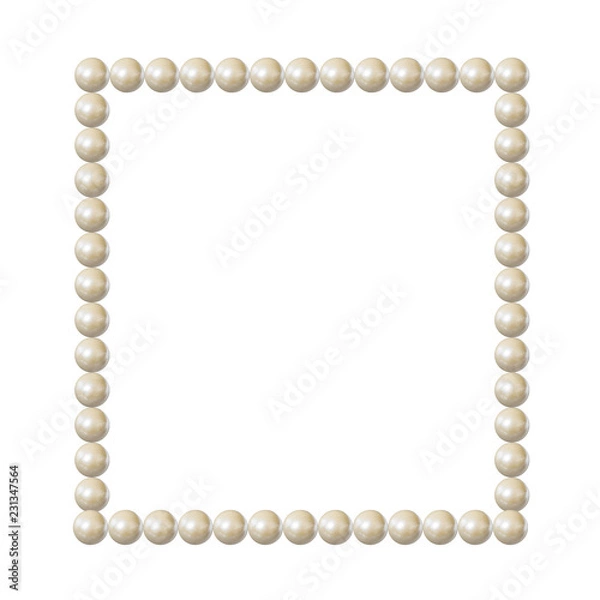 Obraz Vector Pearl Frame, Square Blank Border, Elegant Vintage Design Element Isolated.