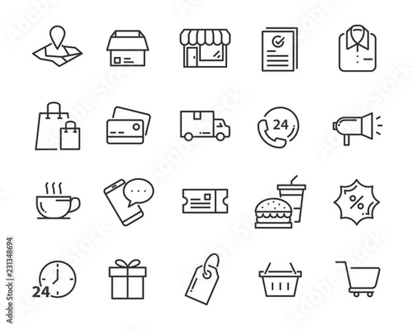 Fototapeta set of send icons, such as delivery, transport, mail, service