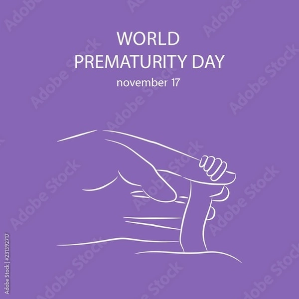 Fototapeta Vector illustration of a background for World Prematurity Day. Vector illustration.