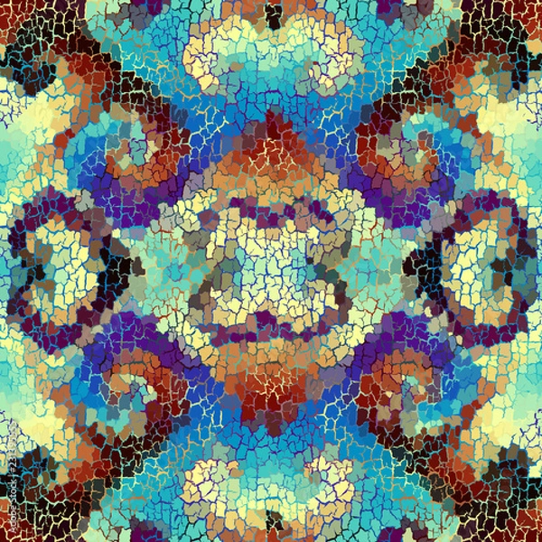 Fototapeta Seamless background pattern. Crackled grunge vintage surface. Vector image.