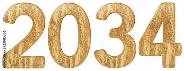 Obraz Inscription 2034, isolated on white background, 3d render