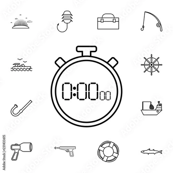 Fototapeta Stopwatch icon. Detailed set of diving, fishing and hunting icons. Premium quality graphic design icon. One of the collection icons for websites, web design, mobile app